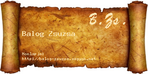Balog Zsuzsa névjegykártya